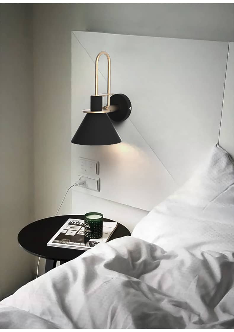 modern minimalist fali lámpa bed