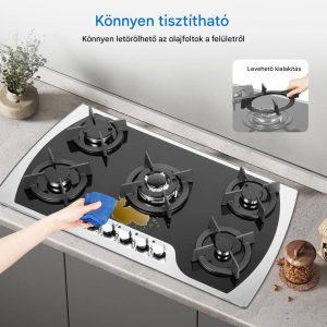 Steinova beépíthető gáz főzőlap, 5 égővel