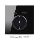Földelt dugalj (EU) + USB-A/C