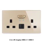 Dupla UK dugalj + USB-A/C