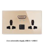 Dupla univerzális dugalj + USB-A/C