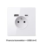 Francia konnektor + USB A+C
