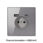 Francia konnektor + USB A+C